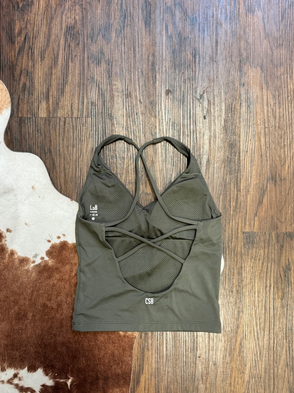 Crop Shop Boutique Olive Green Crisscross Bralette Tank